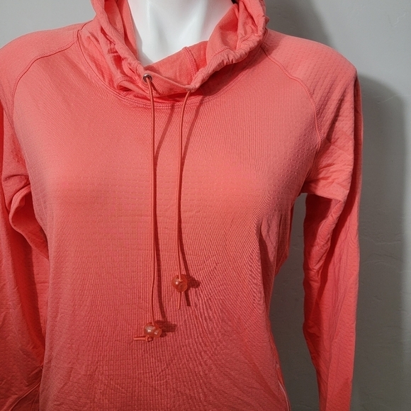 Bette & Court Orange Top Hoodie M Pullover Adjustable Zip Pockets Golfing Active - Picture 13 of 13